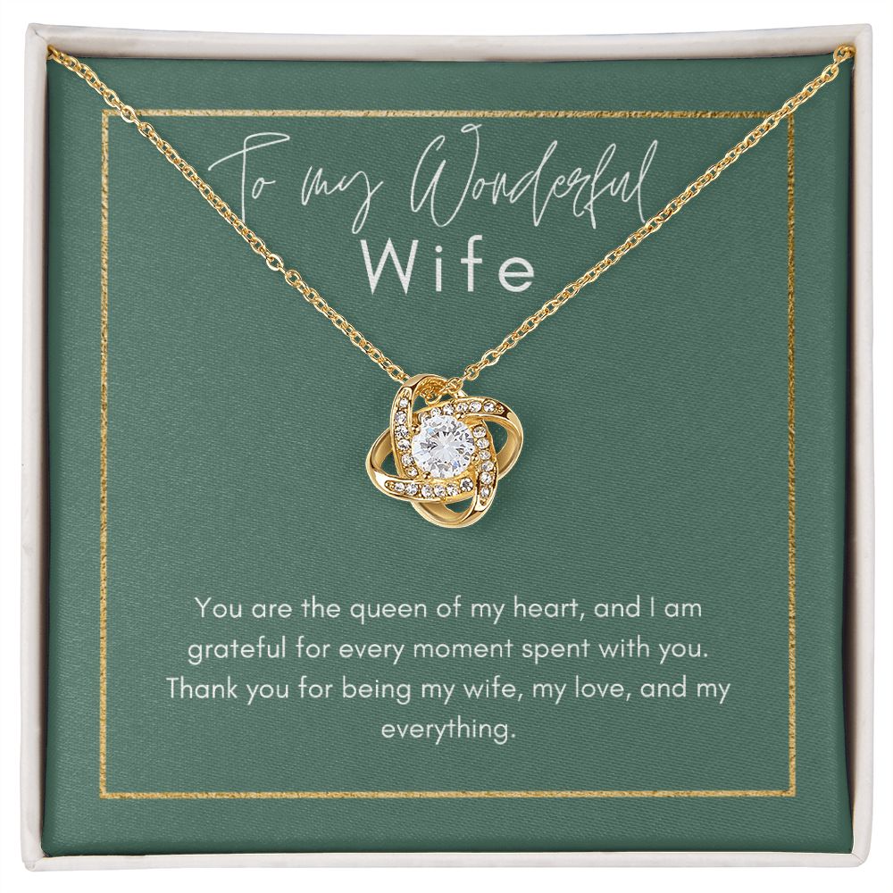 To My Wonderful Wife Queen Love Knot Necklace