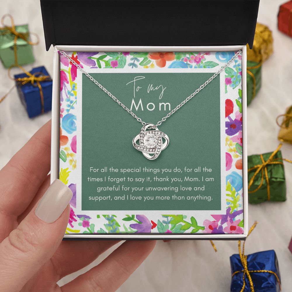 To My Mom Special Love Knot Necklace