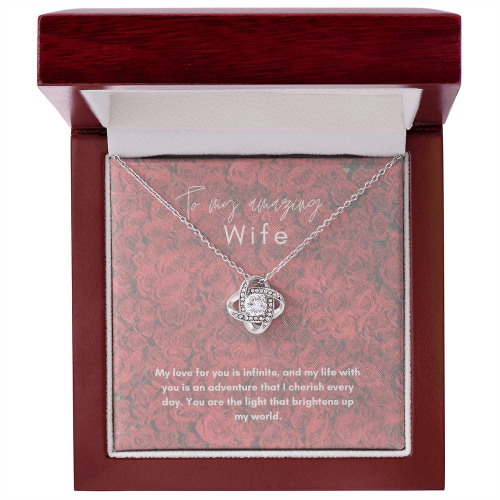 To My Amazing Wife Infinite Love Knot Necklace