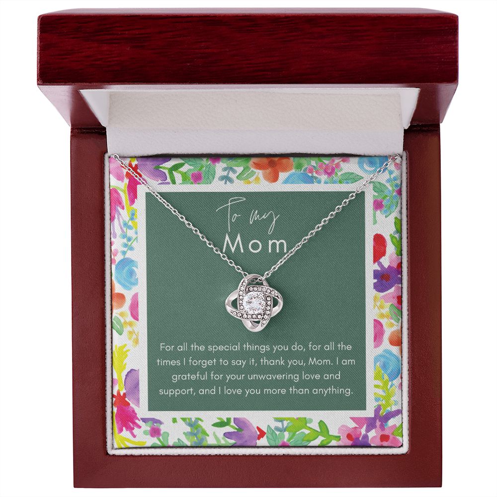 To My Mom Special Love Knot Necklace