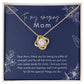 To My Amazing Mom Thank You Love Knot Necklace