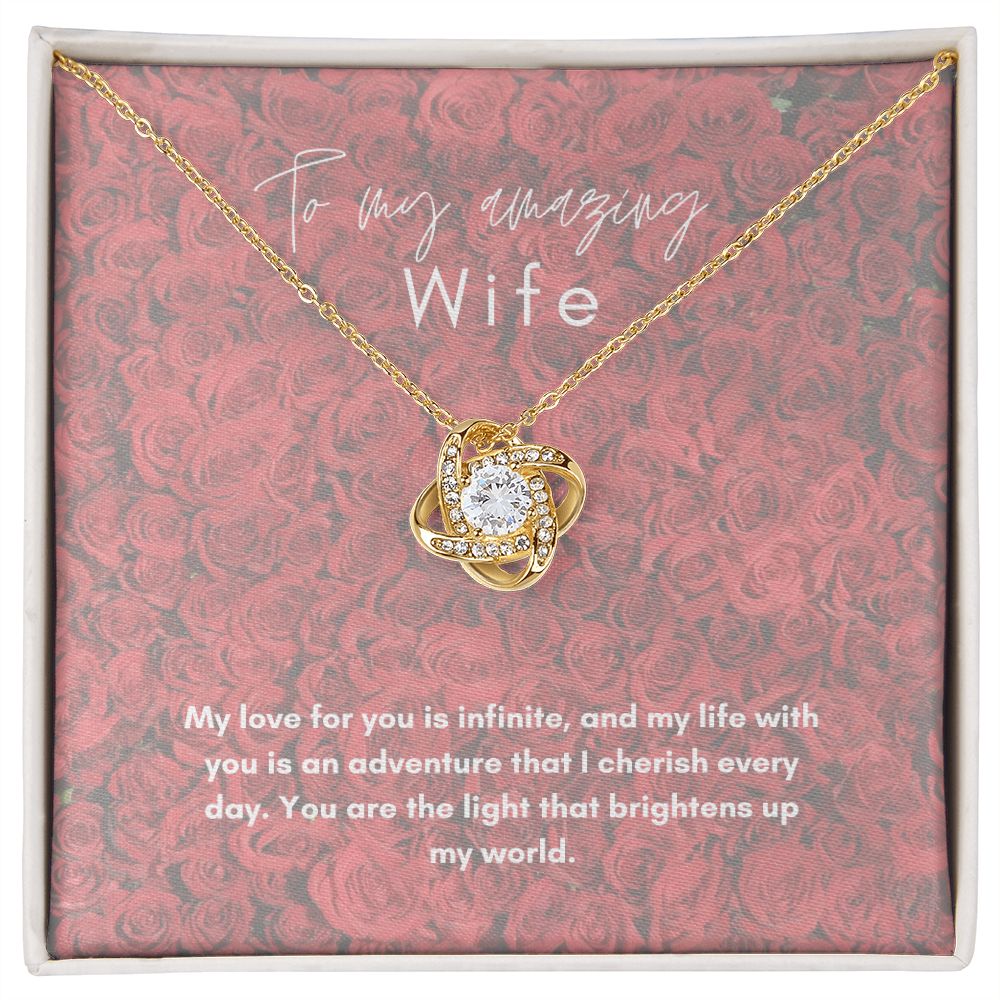 To My Amazing Wife Infinite Love Knot Necklace