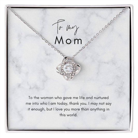 To My Mom I Love You Love Knot Necklace