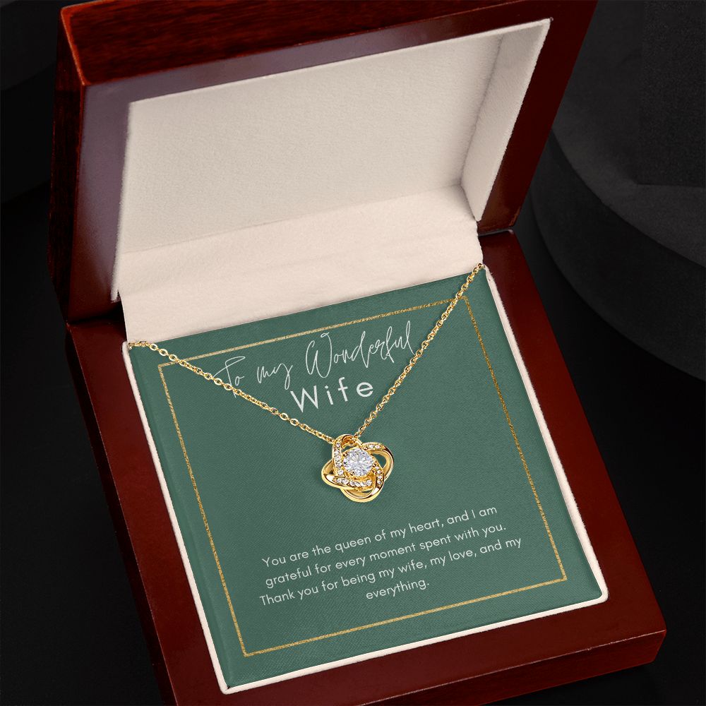 To My Wonderful Wife Queen Love Knot Necklace