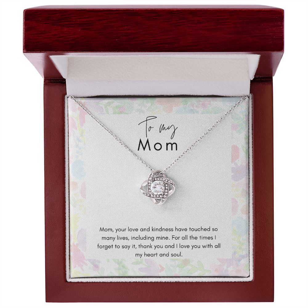 To My Mom Kindness Love Knot Necklace