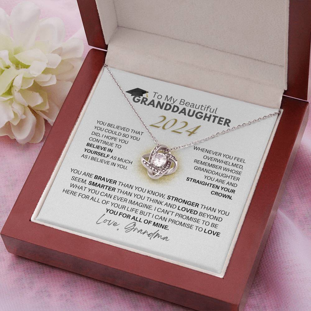 [ONLY 8 LEFT] To My Beautiful Granddaughter Graduation Necklace - Love Grandma